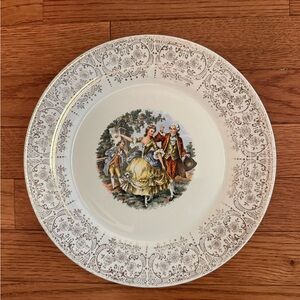 The Sebring Pottery Co. Cream and Gold Vintage Plate